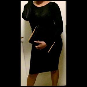 Black Caged Mesh Bodycon Dress!